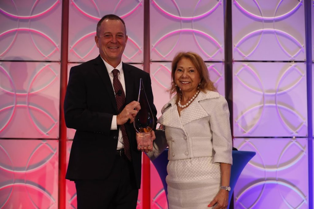 Richard Arnold II receives the DAA from Mildred Garcia in 2021.