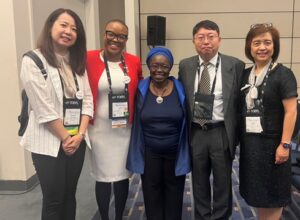 AASCU’s International Education Team with NAFSA’s new Executive Director and CEO, Fanta Aw, Yang Qianye, Third Secretary, and Zhang Yun, Counselor for Education Affairs at the Embassy of the People’s Republic of China. 