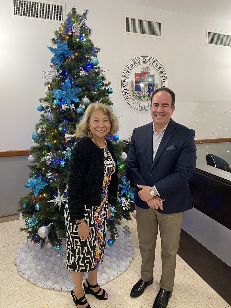 Visiting Luis A. Ferrao Delgado, president of the University of Puerto Rico.