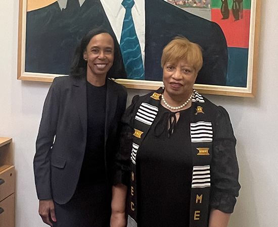 Camille Davidson, president and dean of Mitchell Hamline School of Law with mentor president Patricia Ramsey of City University of New York, Medgar Evers College.