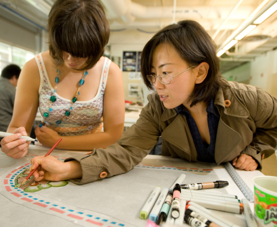 Students at California State Polytechnic University-Pomona work on a class project.