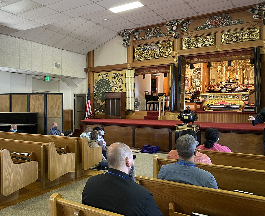 Participants visit the Buddhist Temple of San Diego for a meditation experience.