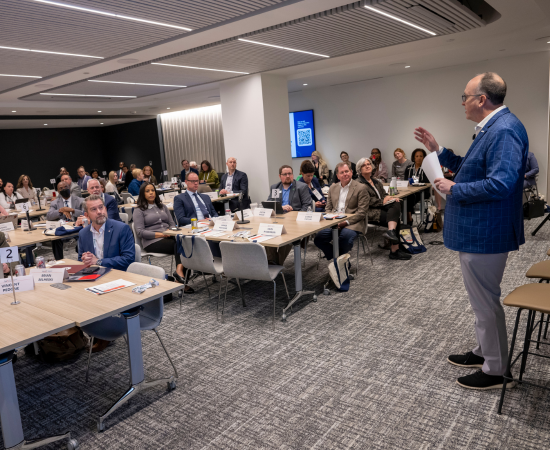 Chuck Welch briefs attendees at AASCU on the Hill in 2026.