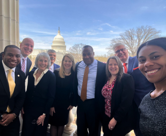 Leaders from Framingham State University, Worcester State University, Westfield State University, Salem State University, Bridgewater State University, Fitchburg State University, Massachusetts College of Art and Design, MCLA, and Massachusetts Maritime Academy came together on Capitol Hill to elevate the collective voice of regional public universities. 