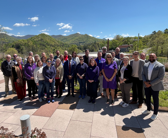 Attendees of the 20206 Rural Symposium tour the Western Carolina University campus.