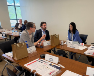 Attendees chat about the role of data systems.