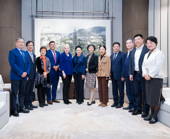 AASCU's delegation and Chinese partners at B2B sessions in Changshu.