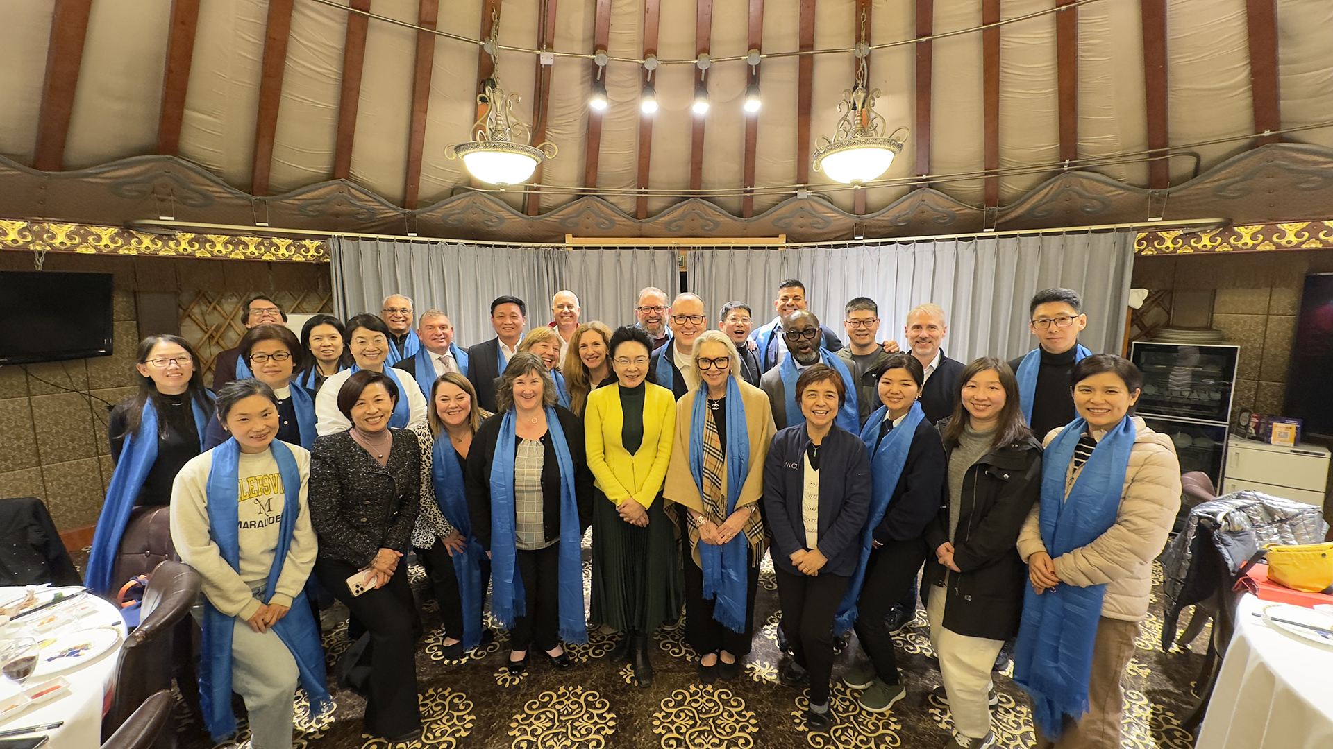 AASCU's 2025 delegation and partners from CCIEE at a celebration dinner.